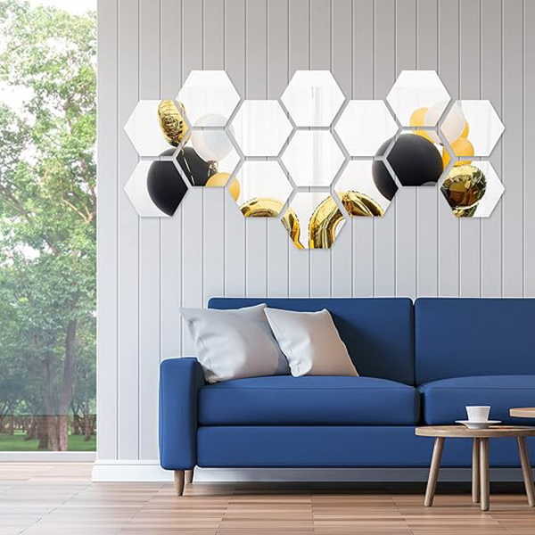 Hexagonal Acrylic Wall Sticker Mirror