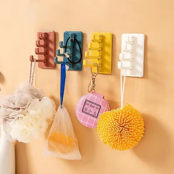 4 Hooks Rotating Wall Adhesive Hanger