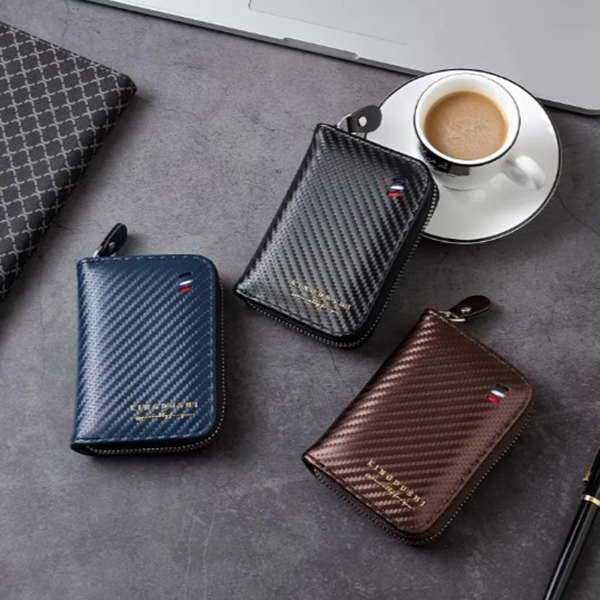 Carbon Texture Leather Card Holder &amp; Wallet